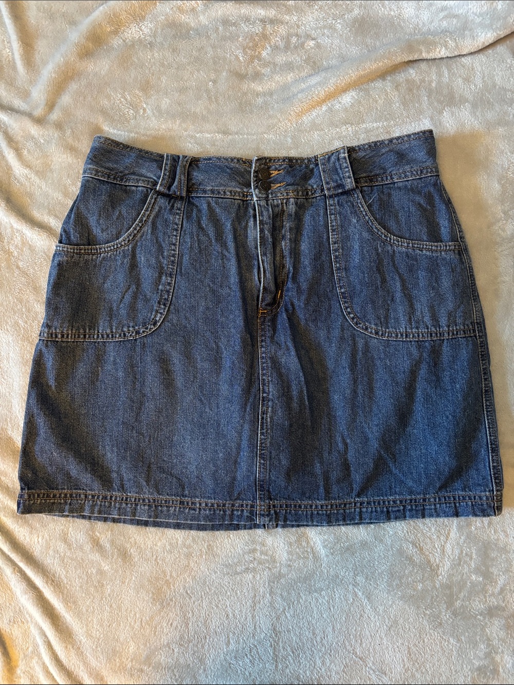 Classic Dark Blue Denim Mini Skort